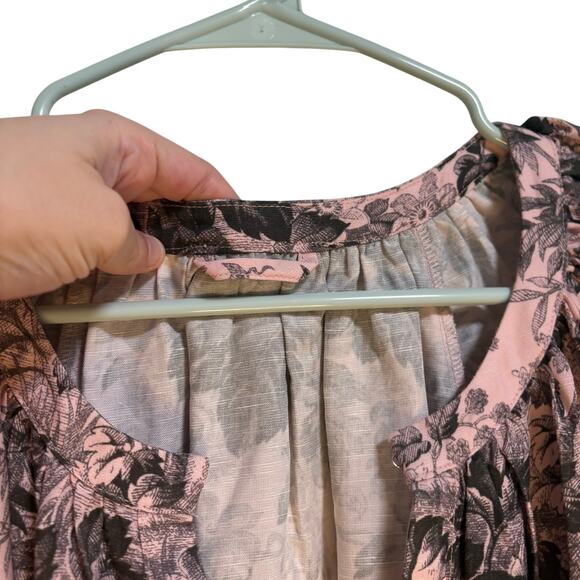 Tuckernuck Pink Black Pressed Powder Toile Lyles Dress Maxi Cottagecore Prarie - Picture 8 of 16